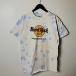 Hard Rock Cafe Vintage 90s Washington D.C. Tie Dye T Shirt Blue White Logo Photo 6