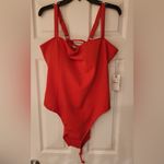 Good American Sculpt Lace Up Back Red One Piece Swimsuit Women’s Size 7/ 4XL Photo 3