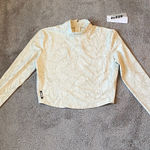 Guess  Erin Mock Neck Python Snakeskin Long Sleeve Crop Top SIZE L Photo 0