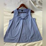 Talbots  Blue Boxy Ruffled Tank Top sz M petite Photo 1