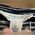 Workshop Republic Clothing Workshop Striped Black and White Women's Top.  Size-1X Photo 2
