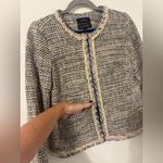 J.Crew  Women Braided Trim Jacket Speckled Tweed Blazer Old Money Career Size 4 Photo 3