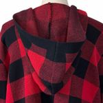 Denim & Co. Women’s Large Petite Red Black Buffalo Plaid Hooded Cardigan Sweater Size undefined Photo 11