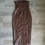 Meshki  PAmela Strapless Faux Leather Dress Small Photo 2