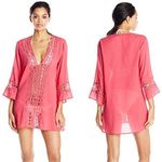 La Blanca pointelle cotton pink tunic, coverup size M Photo 1