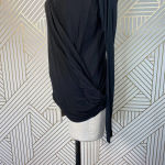 Alice + Olivia  Air Top Long Sleeve Blouse Faux Wrap‎ Draped Black Size Small Photo 7