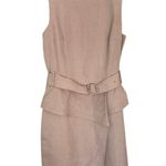 Banana Republic NWT Linen Blend Peplum Sleeveless Utility Dress Brown Tan Size 6 Photo 2