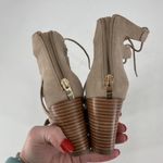 Marc Fisher Womens Paradox Caged Gladiator Heel Sandals Suede Shoes 7 Cutout Tan Photo 6