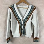 Skies Are Blue  Boho Striped V-neck Cardigan Sweater XS Photo 1