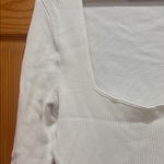 Abercrombie & Fitch  Size Medium Ribbed Square Neck White Bodysuit Photo 3