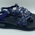 Chacos Chaco Navy Blue Aztec Print Strappy Sandals Gorpcore Hiking Women's size 7 Photo 0