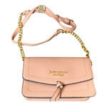 Kate Spade  New York Knott Pebbled Leather Flap Crossbody Bag Pink Chain  Detail Photo 0