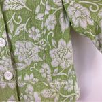Coldwater Creek Lime Green Damask Jacquard Floral 3/4 Sleeve Button Front Jacket Photo 5