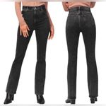 Abercrombie & Fitch  70s vintage flare Curve Love High Rise Jean denim black 6/28 Photo 4