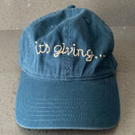 Madewell  Teal blue Baseball Cap Hat one size "It's Giving" embroidery Photo 0