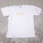 Vintage 80s Heather Grey Heart Bunny T Shirt Single Stitch USA Made size Large Gray Photo 0