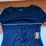 Navy Blue Crewneck Gold Lock 1/2 Sleeve Dress 8P Photo 4