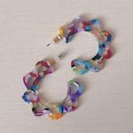 Altar'd State NWOT Altar d’state resin multicolor flower hoop earrings Photo 0