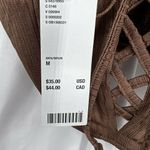 Urban Outfitters  Brown Lace Front Cropped Top Size Medium Photo 5