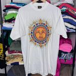 Vintage Smiling Sun Astrology Glitter Good Time Short Sleeve T Photo 0