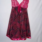 Floral Embroidered Sequin Pink and‎ Black Lace Nightgown Chemise Lingerie Size L Photo 6