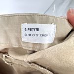 Gap Women's Flat Front Downtown Slim City Cropped Pants Khaki Size 6 Petite Photo 4