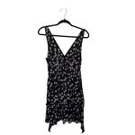 Gap  Small Black Ditsy Floral Bow Tie Back Ruffle Tiered Hem Mini Dress NWT Photo 4