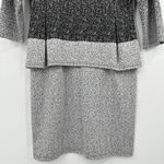 Samuel Dong Dress Womens XS Black White Ombre Peplum Sheath Knit 3/4 Sleeve Photo 2