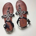 Arizona Jeans Arizona Jean Company Black Rhinestone Sandals Sz 6.5 Photo 6