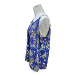 Loft  tank/ sleeveless top shirt blouse shell size L. Royal Blue/Teal/Multi Photo 3