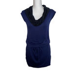 Athleta  Cowl Neck Jersey Stretch Knit Hooded Mini Athletic Activewear Dress, XS Photo 2