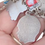 Sterling Silver W/ 26 Charms- chain link boho charm bracelet Photo 8