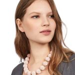 BaubleBar BLUSH PINK GLASS BAUBLE SEED BEADS GOLDTONE CHUNKY STATEMENT NECKLACE Photo 0