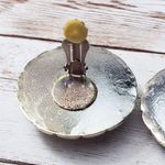 Vintage Clip On Earrings Large Statement Unusual Purple & Light Gold Tone 1.75" Photo 4