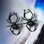 Exquisite Black Spider Design Dangle Earrings Retro Gothic Style Zinc‎ Alloy Photo 6