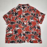 Tahari  100% Linen Button Down Shirt Short Sleeve Hawaiian Top Size L Photo 7