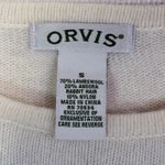 Orvis Cream Wreath Sequin Embellished Christmas Sweater Size S Lambswool Angora Photo 1