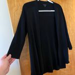 Talbots Women Black Open Front Cardigan Sweater Cotton Rayon 3/4 Sleeve Small Photo 4
