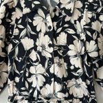 ZARA  Black & Cream Floral Shirt Dress Size XS Photo 4