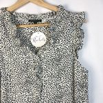 Staccato White & Black Dot Printed Ruffle Sleeveless Blouse S Photo 2