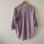 Lush Clothing Lush Lavender V Luptuous Vneck Roll Tab Jersey Knit Blouse Photo 3