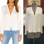 Vince  Plisse Ivory Crinkled Button Front Top – Lightweight Textured Blouse~S 🧡🎀 Photo 1