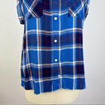 Rails Britt Plaid Cap-Sleeve Shirt in Santorini Royal Photo 74