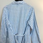 PETITE PLUME Gingham Cotton Robe in Light Blue Gingham Size Medium Photo 5