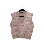 Maje  Sleeveless V Neck Wool Sweater Vest Pink Top Sz L Photo 2