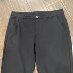 Michael Kors MICHAEL Black Ponte Cropped Ankle Pants Lace Up Hem Gold Grommets 8 Photo 2