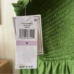 1. State  Beaded Halter Midi Dress Salted Lime Green Tiered Smock NWT $119 Size 6 Photo 3