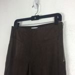 Good American  Chocolate Brown Faux Suede Pant Size 8 Boss Split Hem Straight Leg Photo 8