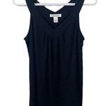 White House | Black Market black v-neck smocked detailing tunic tank top size S Photo 0