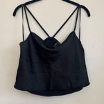 Forever 21 Black satin cowl neck crop top Photo 1